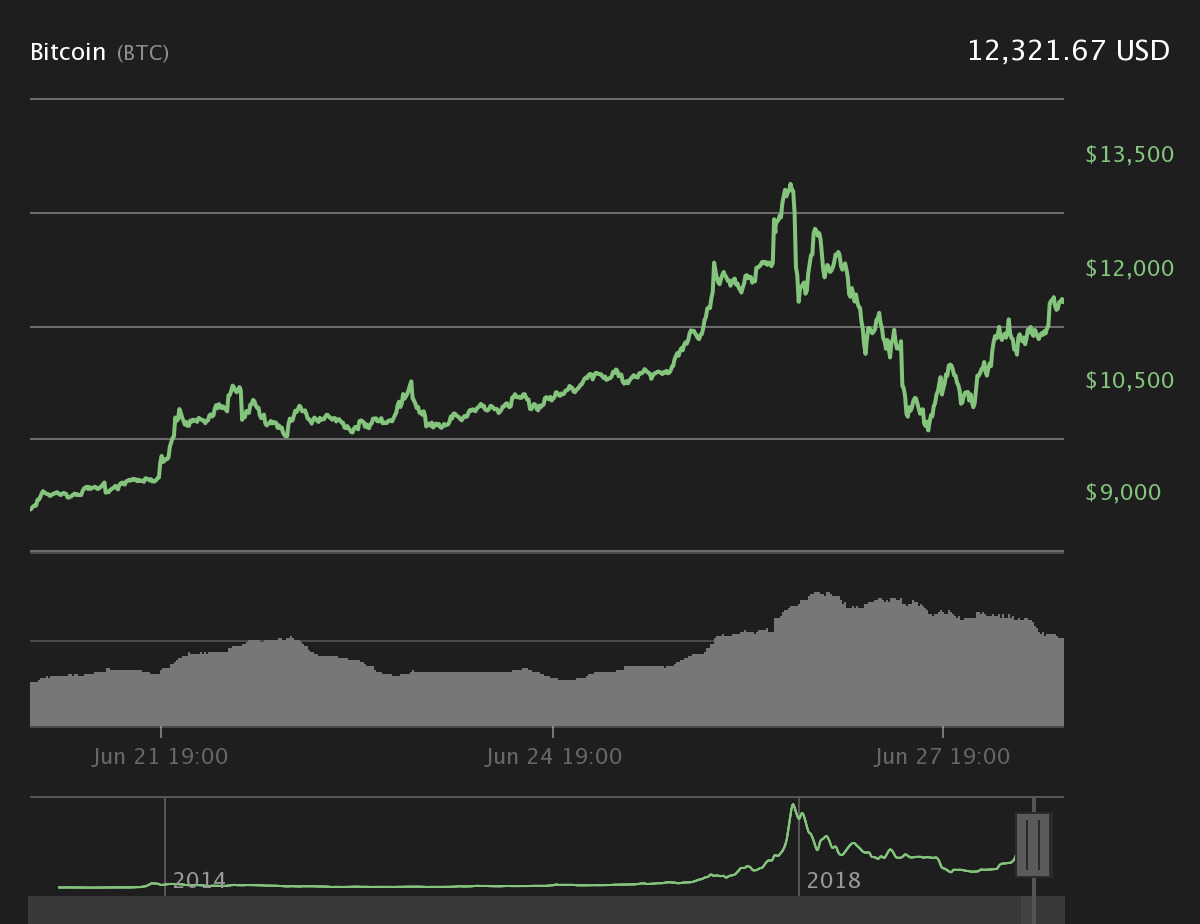 Bitcoin 7-day price chart