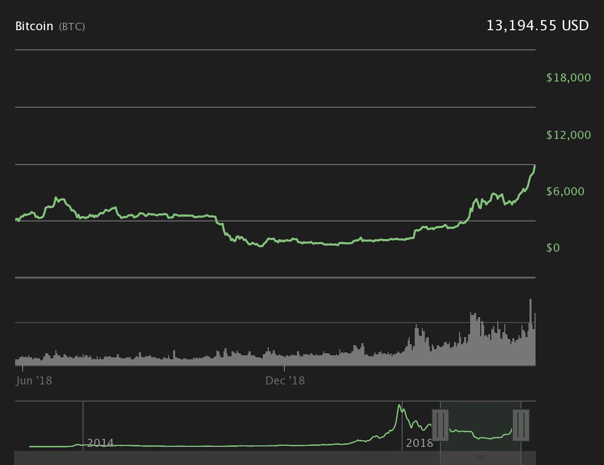 Bitcoin 1-year price chart