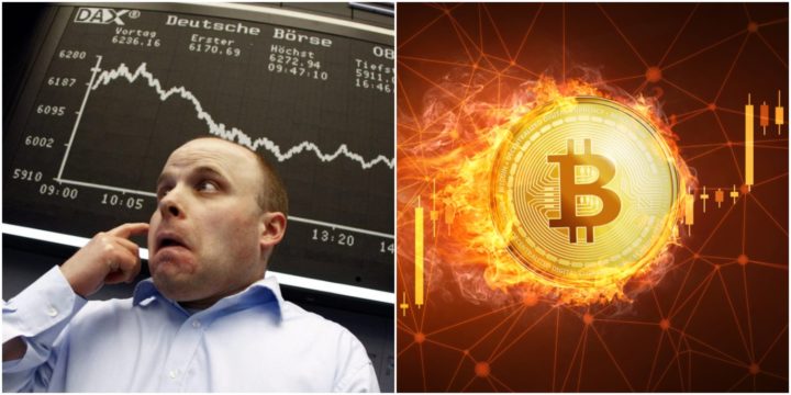 bitcoin price surge, stock market crash