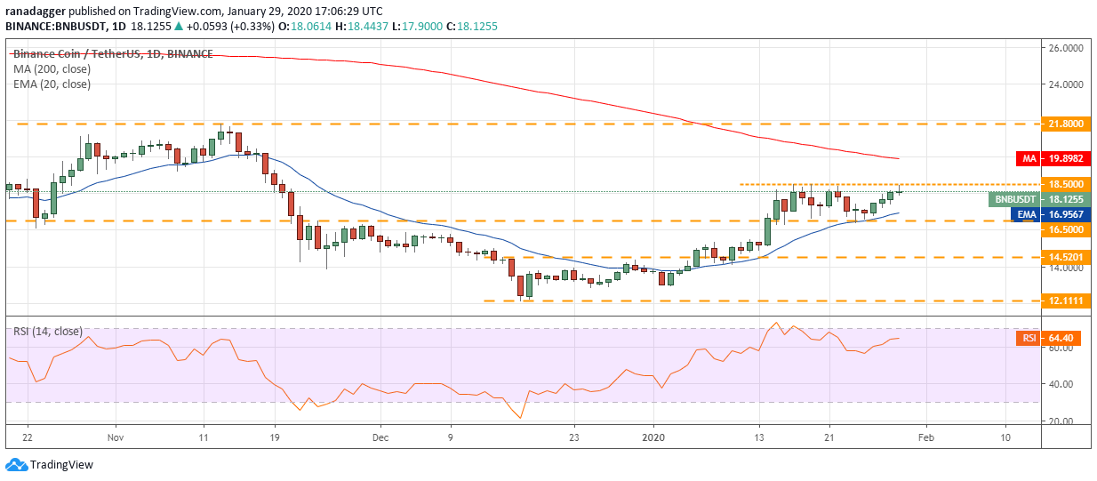 BNB USD daily chart