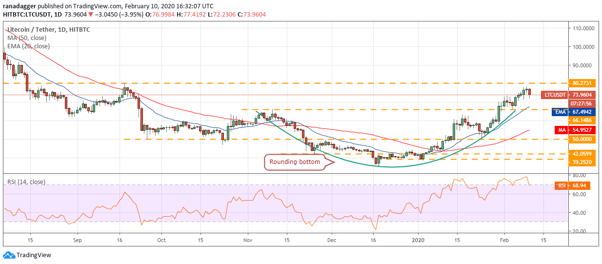 LTC USD daily chart