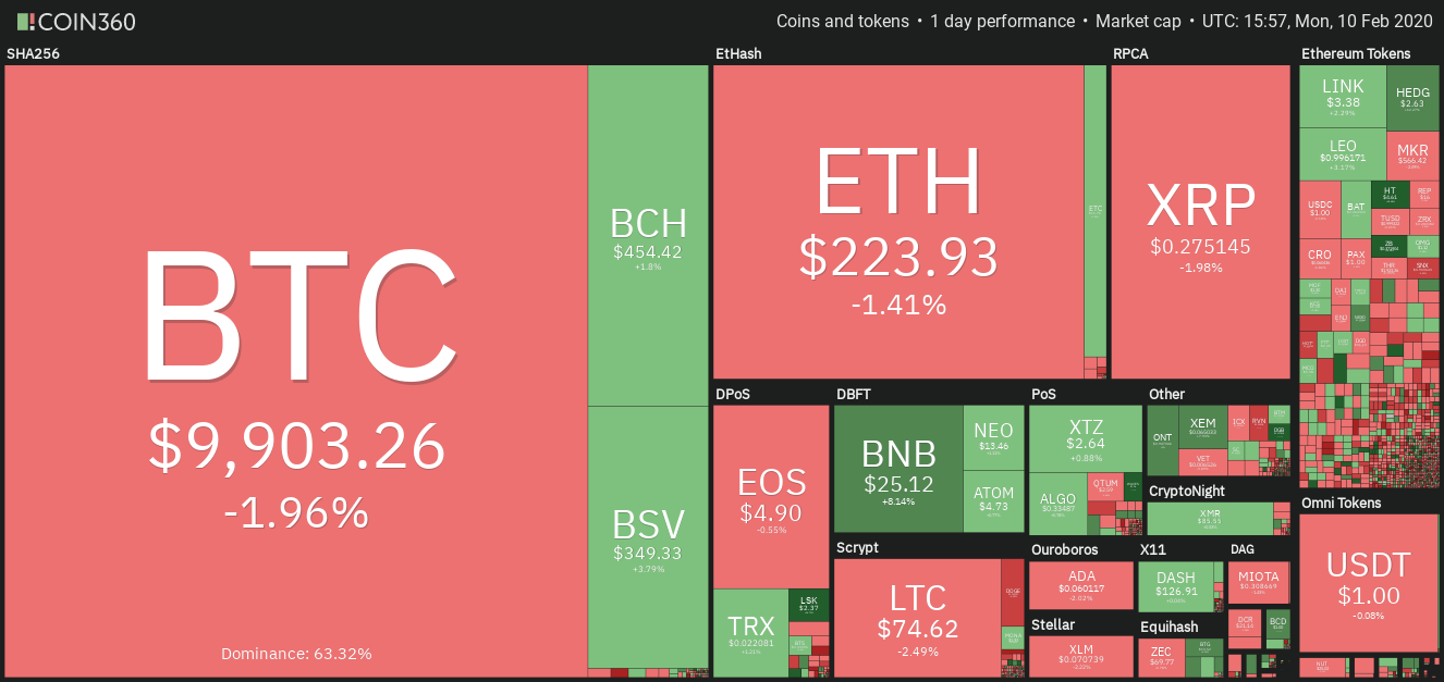 Daily cryptocurrency market performance