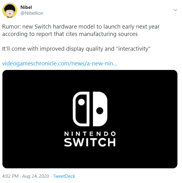 Nintendo Switch Pro - Nibel Tweet