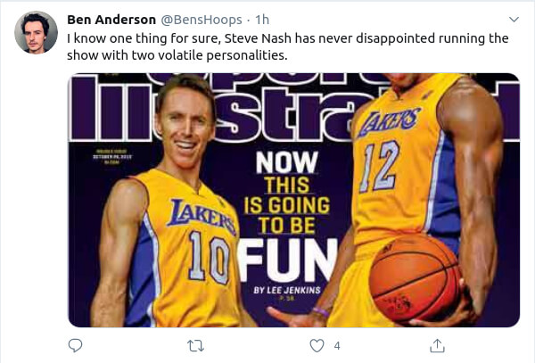 Steve Nash Dwight Howard LA Lakers tweet