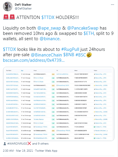 Another Binance Smart Chain Project Turtledex Rug Pulls With Tokens Worth $2.5M Confirmed Stolen