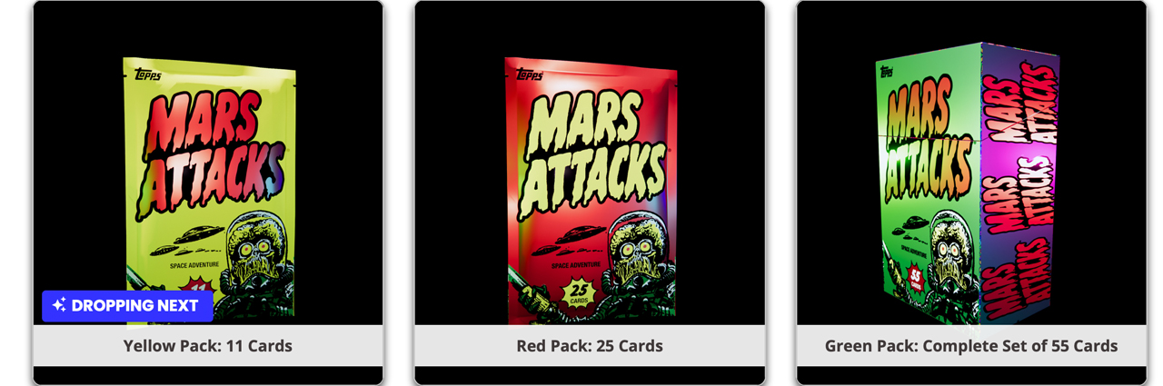 Topps Releases NFTs Featuring Science Fiction-Themed Collectible Card Series Mars Attacks