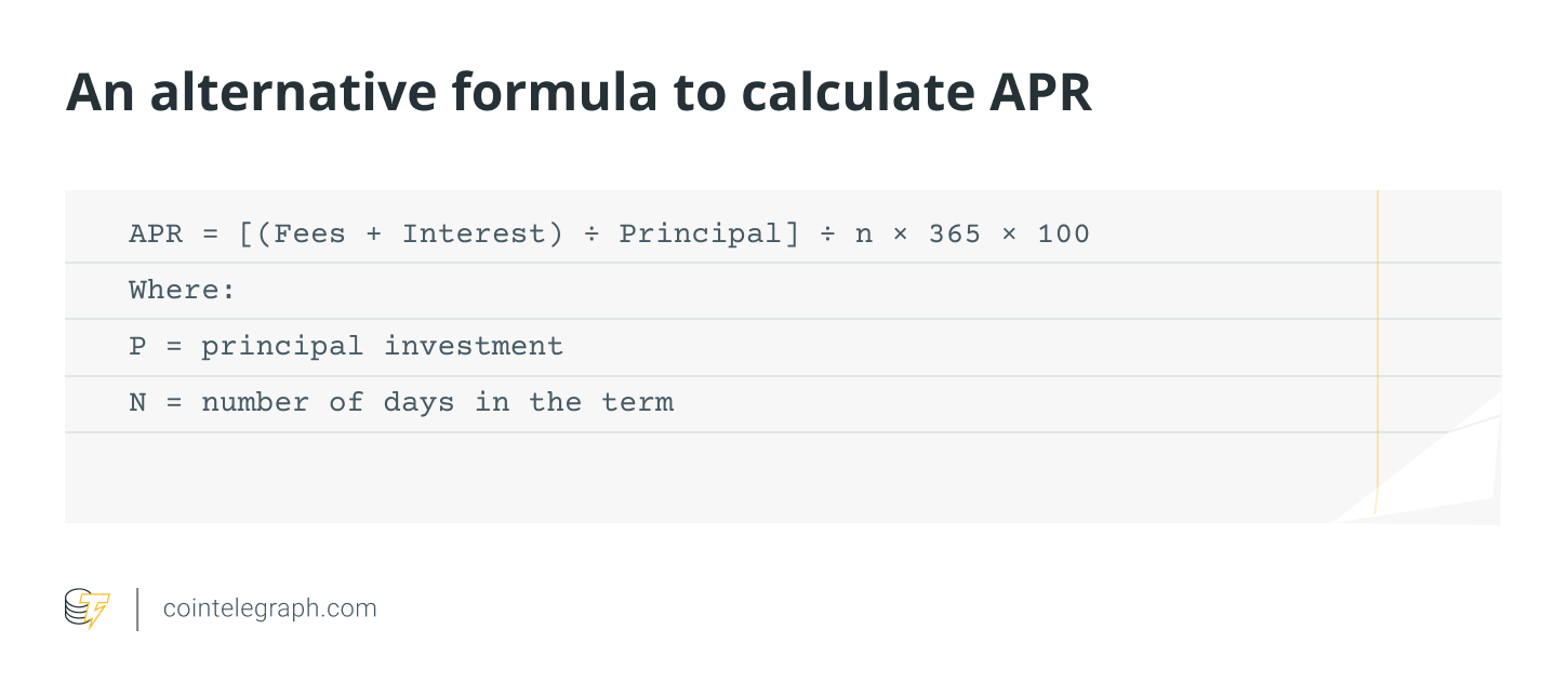 An alternative formula to calculate APR