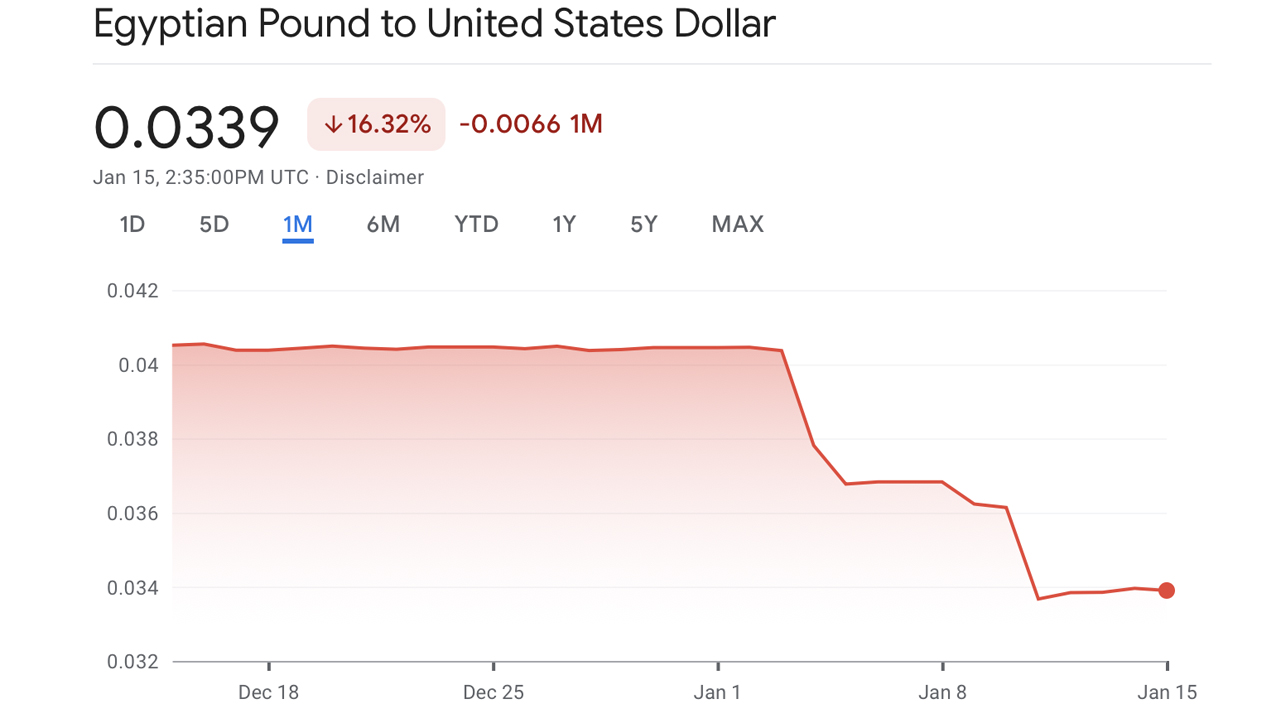 Report: Egyptian Pound Reaches New Low Against US Dollar Despite Flexible Exchange Rate Regime