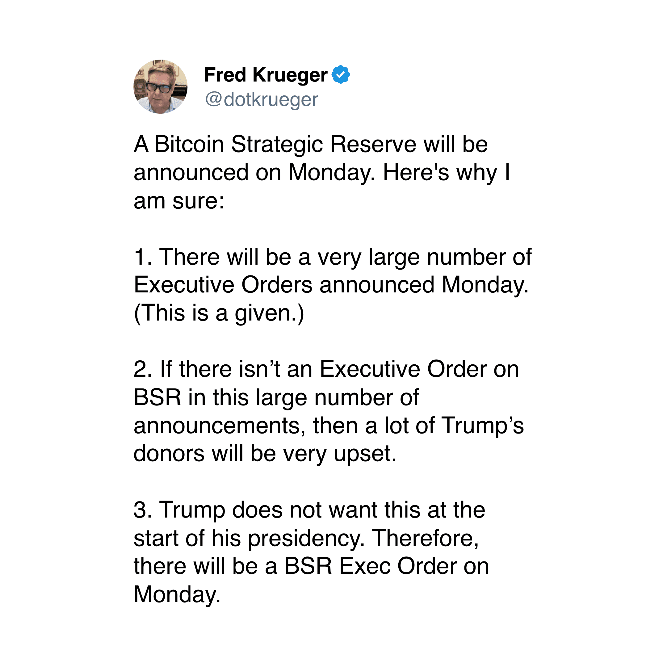 Fred Krueger, Jan. 17 2025