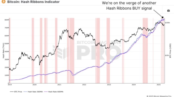 Bitcoin Hash Ribbons Indicator