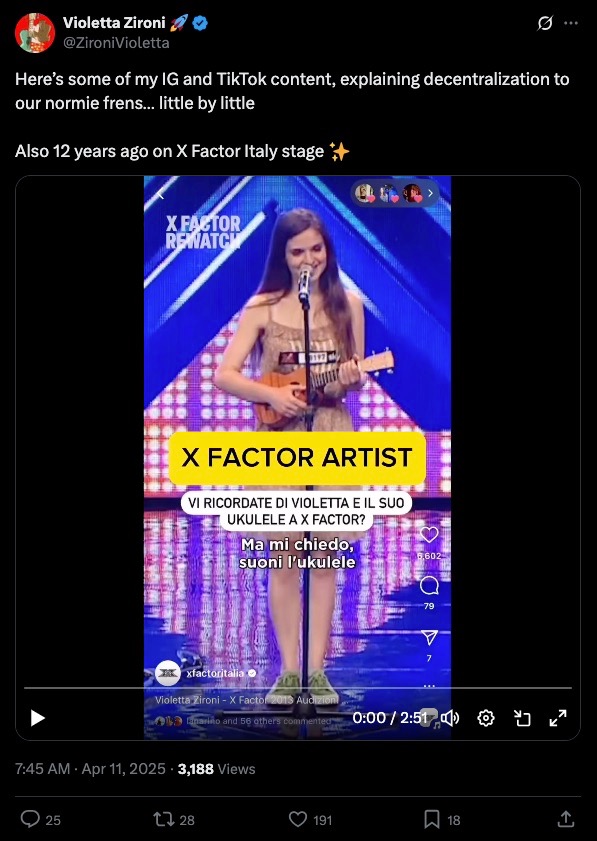 Violetta Zironi tweet - 11 April 2025