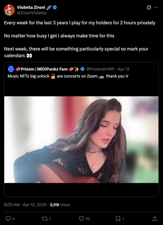 Violetta Zironi tweet about utility - 12 Apr 2025