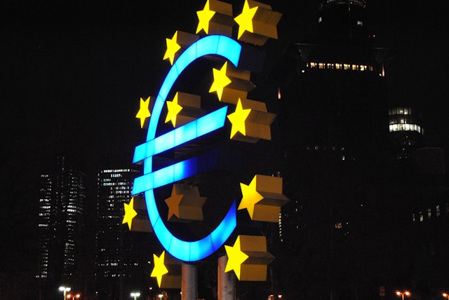 European Central Bank logo sign