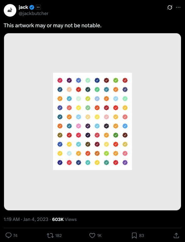 Checks tweet that started it all - Jack Butcher