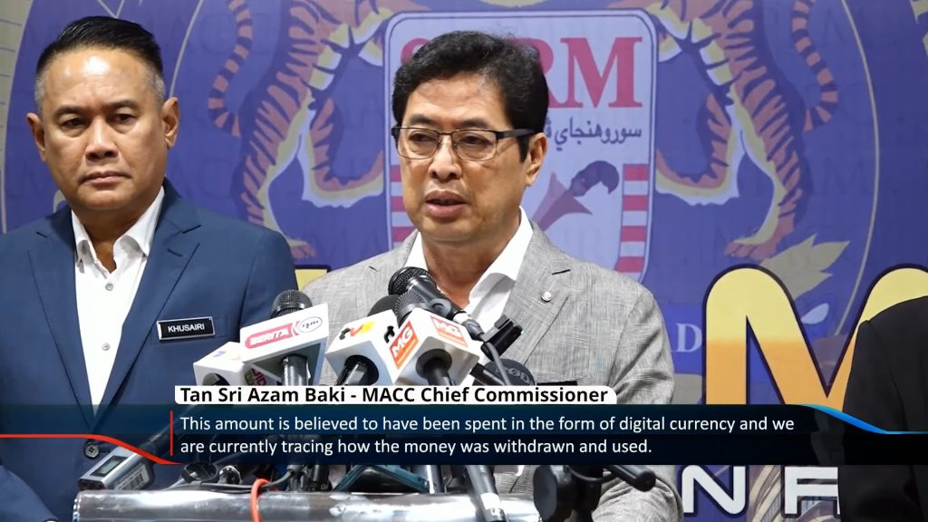 MACC Chief Commissioner Azam Baki talking to media broadcasted by state media outlet Bernama