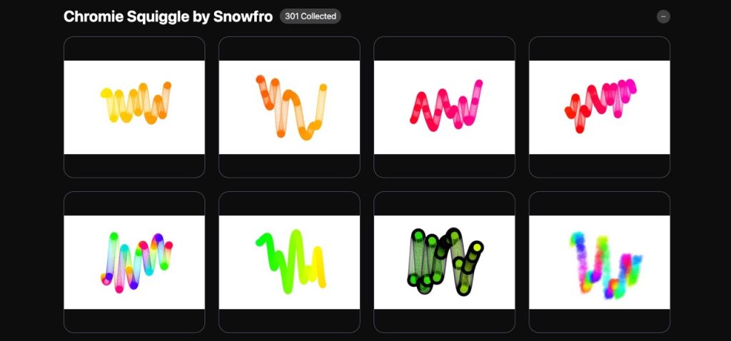 Selection of Chromie Squiggles owned by Flamingo DAO