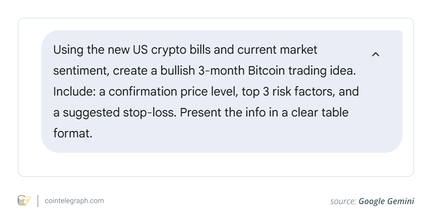 Bitcoin trading idea based on 3 key bills news analyzed by Gemini