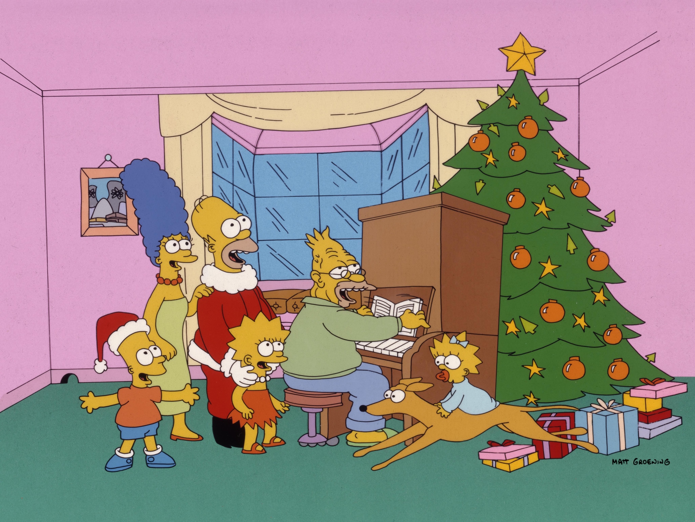 DO NOT USE without permission
The Simpsons
contact: antonia.coffman.-nd@disney.com for all usage
For licensing contact: Andy.Bandit@disney.com DO NOT USE without permission
The Simpsons
pictured: Simpsons Family in “Simpsons Roasting on an Open Fire,” Season 1, Episode 1 (series premiere)
contact: antonia.coffman.-nd@disney.com for all usage
THE SIMPSONS: (L-R) Bart, Marge, Homer, lisa Granpa SImpson, Maggie and Santa's Little Helper on THE SIMPSONS on FOX. ™©1989THE SIMPSONS and TCFFC ALL RIGHTS RESERVED.©1989FOX BROADCASTING CR:FOX