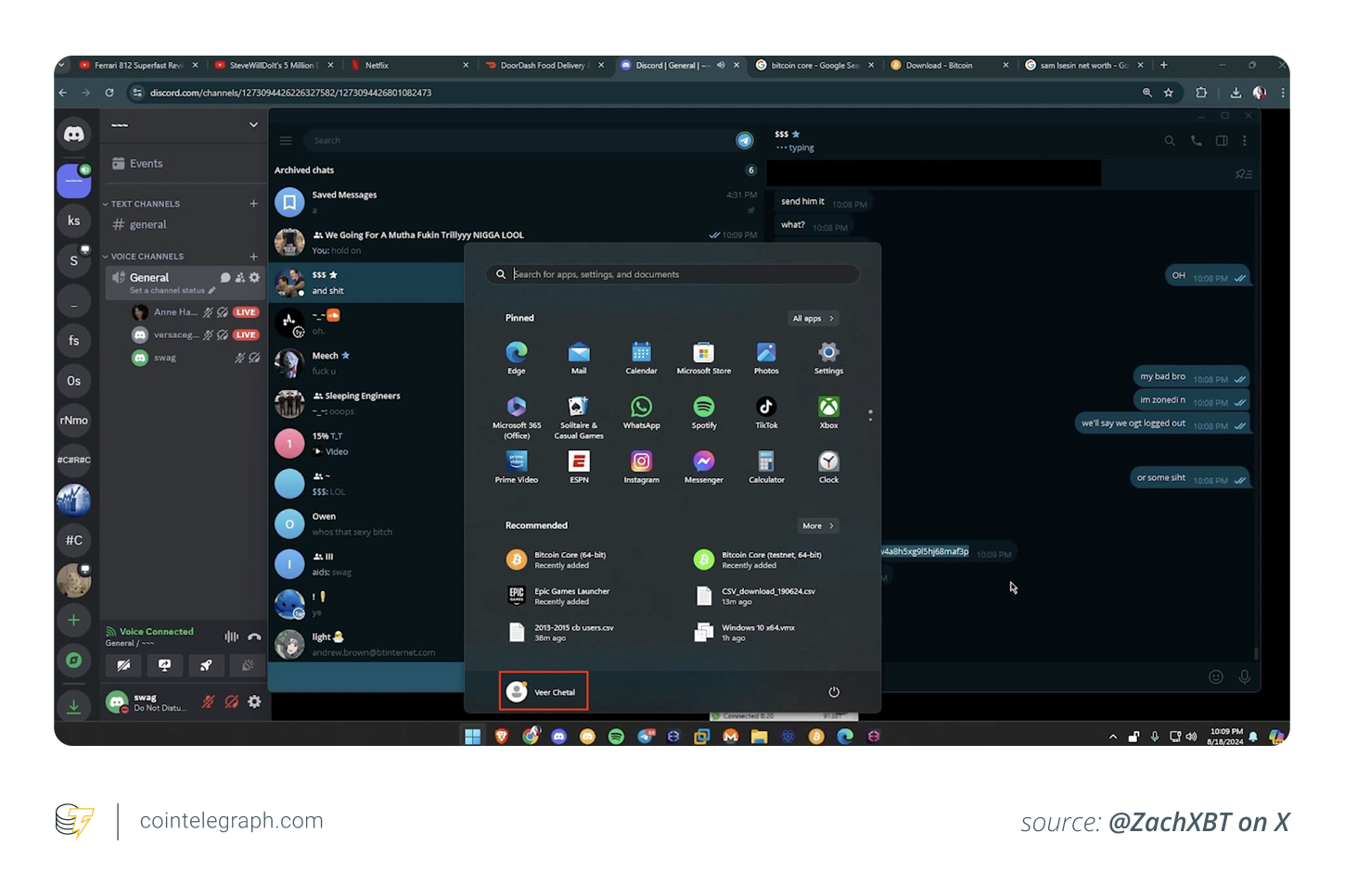 Chetal's full name is visible in live screenshare Chetal's full name is visible in live screenshare