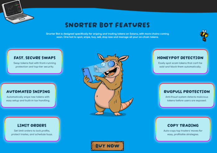  Snorter Token presale page.