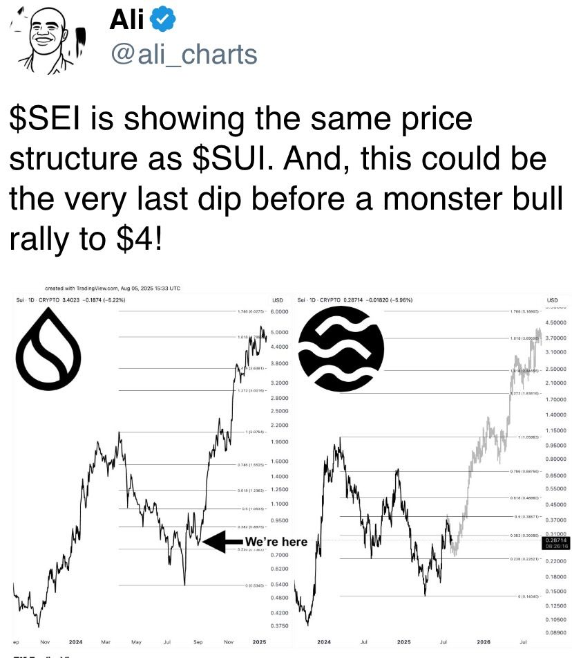 $SEI is showing the same price structure as $SUI. And, this could be the very last dip before a monster bull rally to $4! $SEI is showing the same price structure as $SUI. And, this could be the very last dip before a monster bull rally to $4!