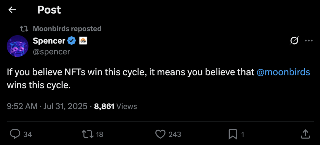 Spencer tweet 31 July 2025