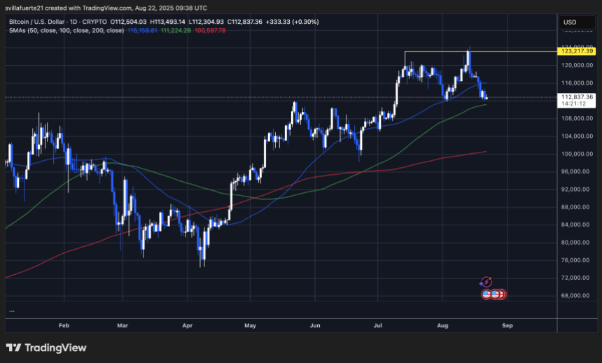 BTC testing pivotal level | Source: BTCUSDT chart on TradingView