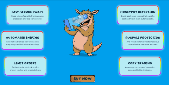 Snorter Token utility on the official presale site.