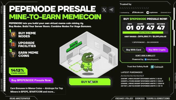 Pepenodeโs official presale page