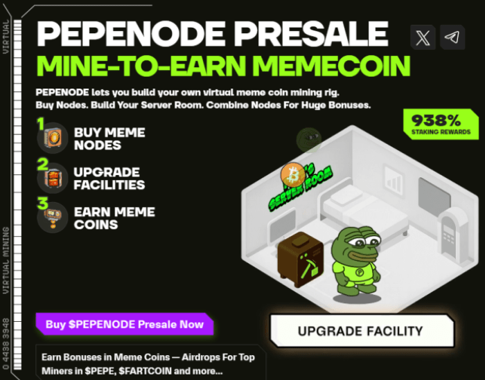 How Pepenode’s mining gameplay works