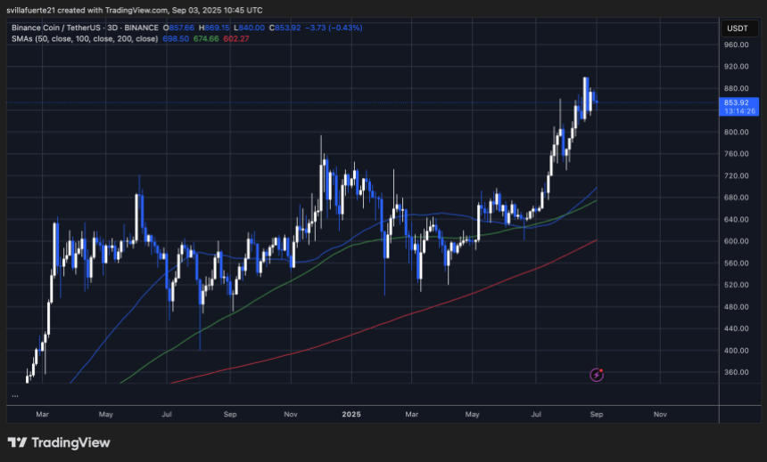 BNB holding high price levels | Source: BNBUSDT chart on TradingView