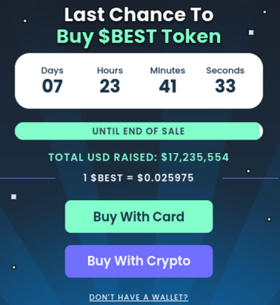 Best Wallet Token presale numbers.