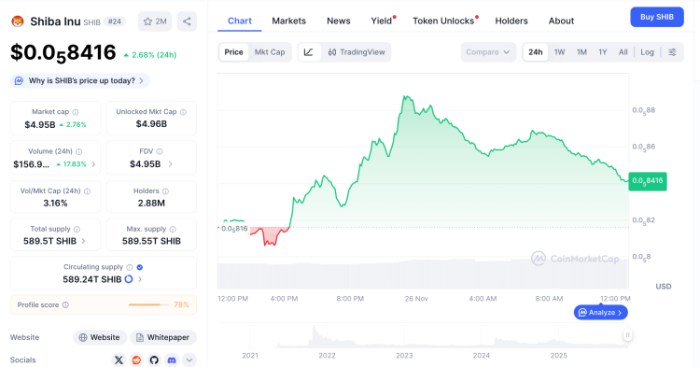 Shiba Inu CoinMarketCap