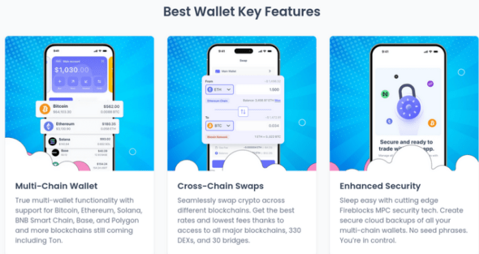 Best Wallet features on the official website.
