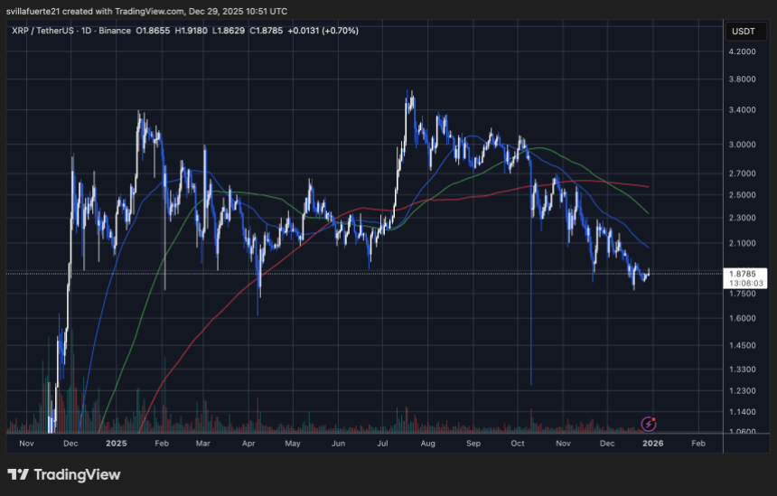 XRP consolidates around critical level | Source: XRPUSDT chart on TradingView