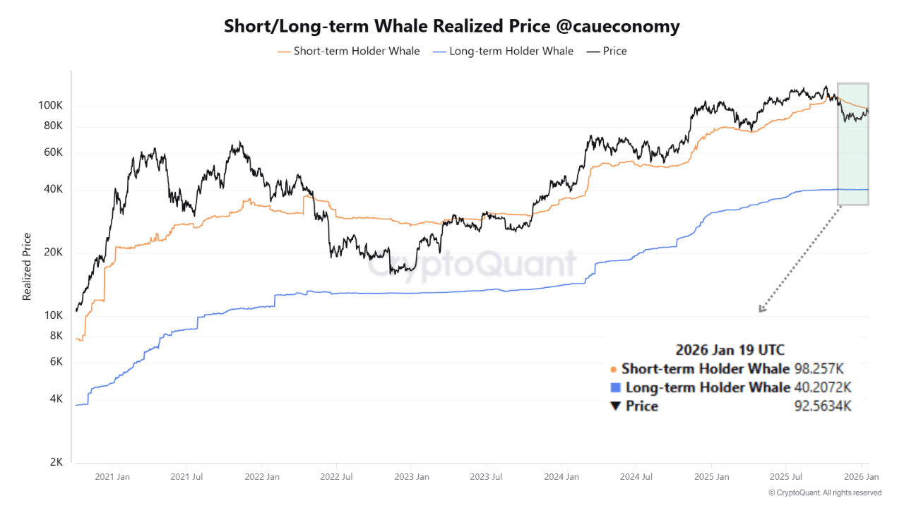 Short/Long-Term Whale Realized Price | Source: CryptoQuant