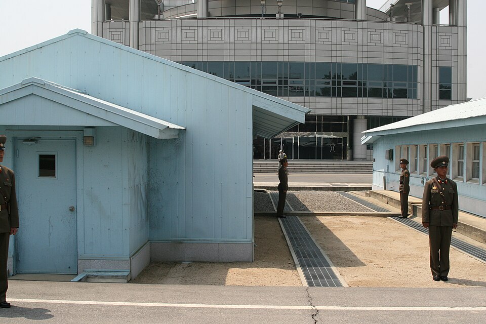 A picture of Panmunjeom, where the two Koreas meet for diplomacy.