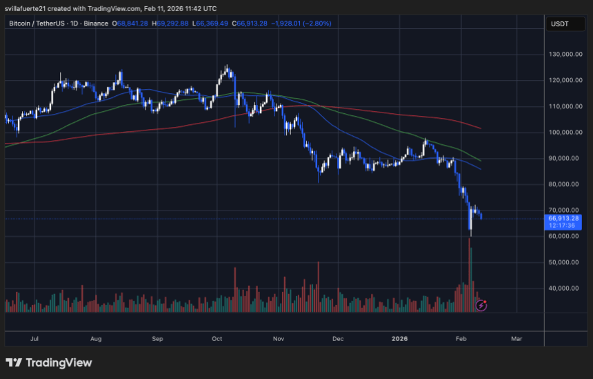 BTC testing critical demand level | Source: BTCUSDT chart on TradingView