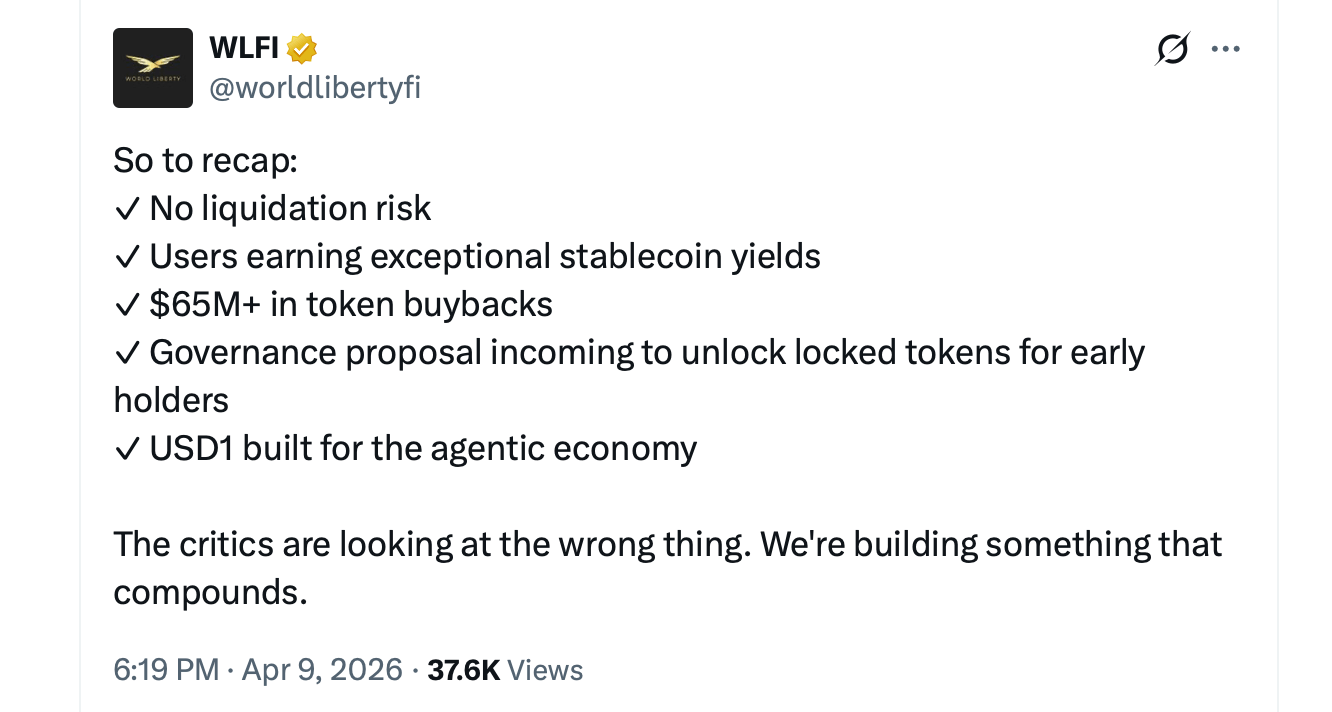 World Liberty Financial Borrows Millions on Dolomite, Defends WLFI Collateral World Liberty Financial Borrows Millions on Dolomite, Defends WLFI Collateral