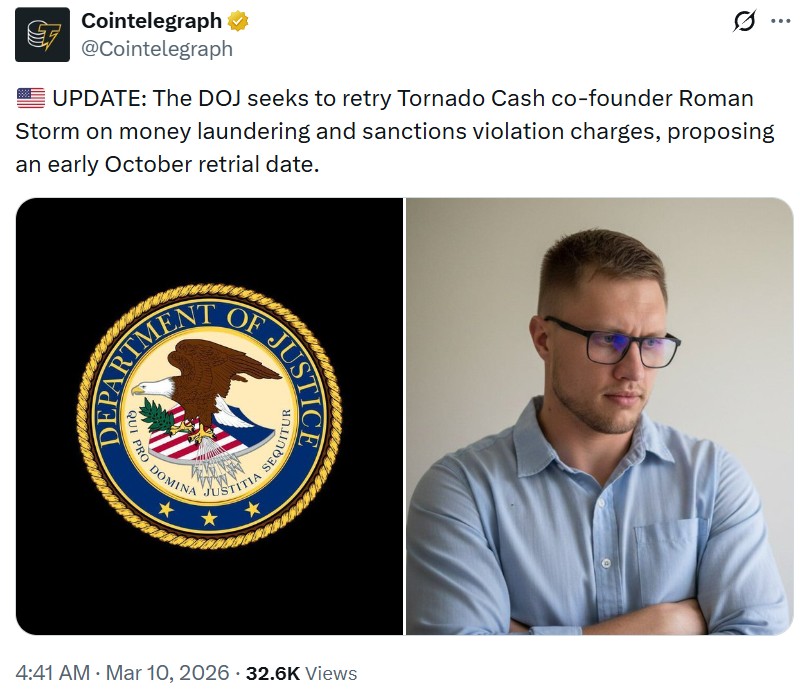 Roman Storm money Laundering Tornado Cash retrial