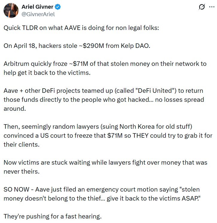 Ariel Givner Aave Kelp DAO