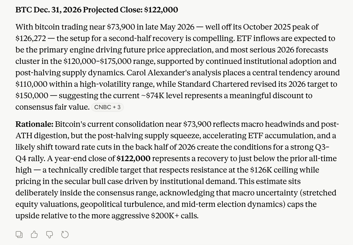Grok Targets $145K as 13 AI Models Predict Bitcoin's Price Path to Close 2026 Answer from Anthropic's model Claude Sonnet 4.6.