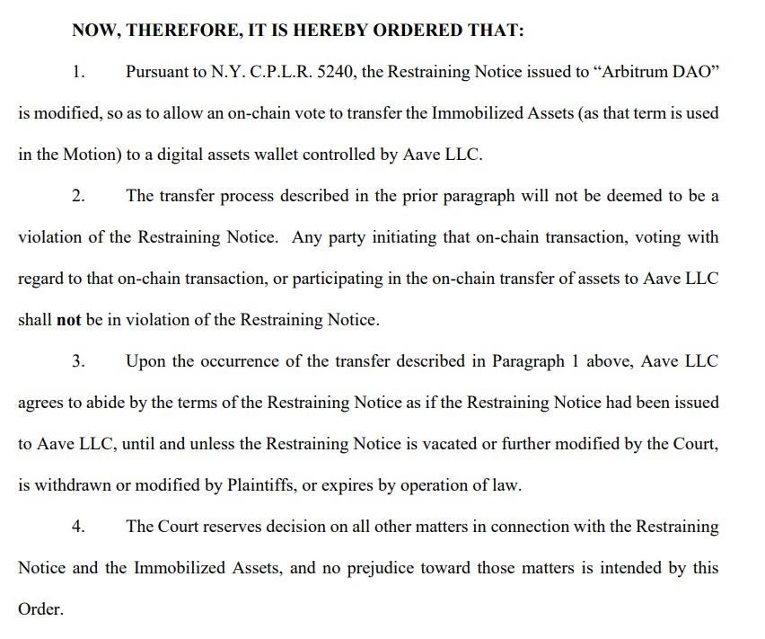 Judge clears Aave path
